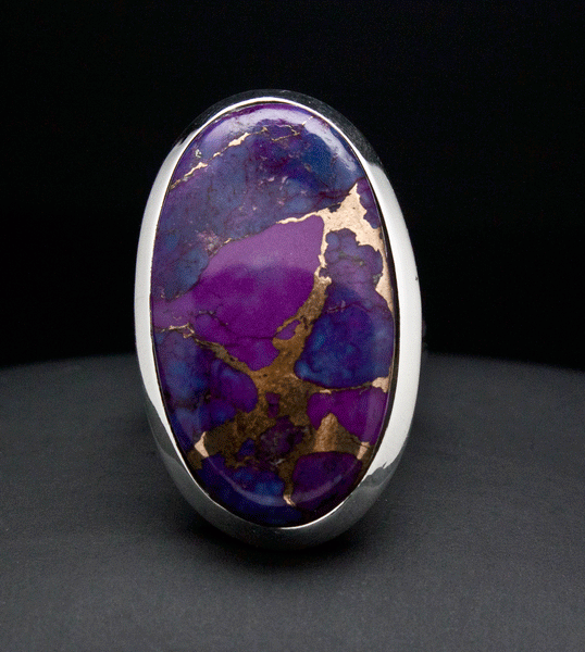 Sterling Silver Copper Purple Turquoise Ring SIze 5