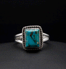Sterling Silver Turquoise with Silver Inclusions Ring Size 7