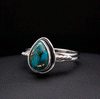 Sterling Silver Turquoise with Silver Inclusions Ring SIze 7