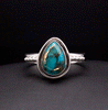 Sterling Silver Turquoise with Silver Inclusions Ring SIze 7