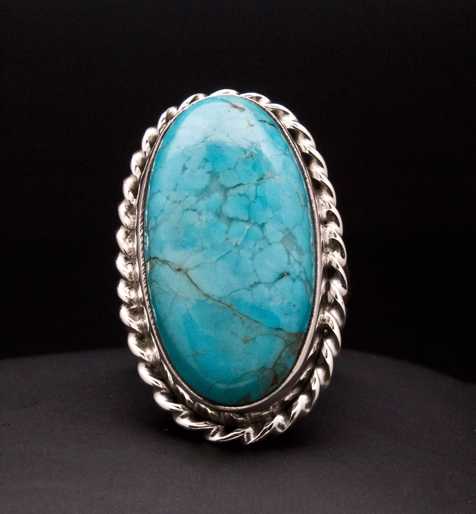 Sterling Silver Kingman Turquoise Ring Size 6