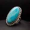 Sterling Silver Kingman Turquoise Ring Size 6