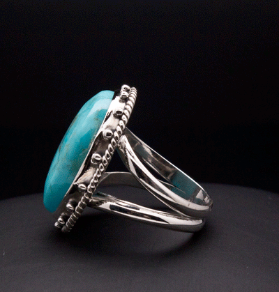 Sterling Silver Kingman Turquoise Ring Size 5