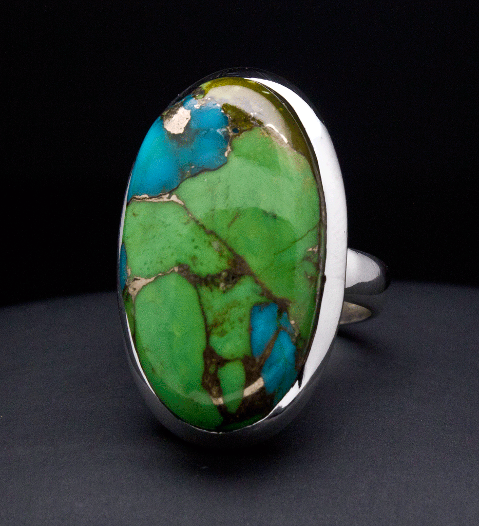 Sterling Silver Multi Color Turquoise Ring Size 5