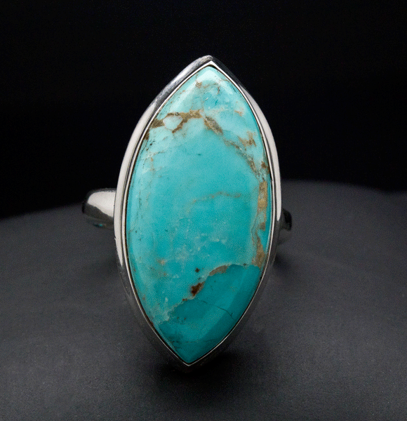 Sterling Silver Kingman Turquoise Ring Size 7