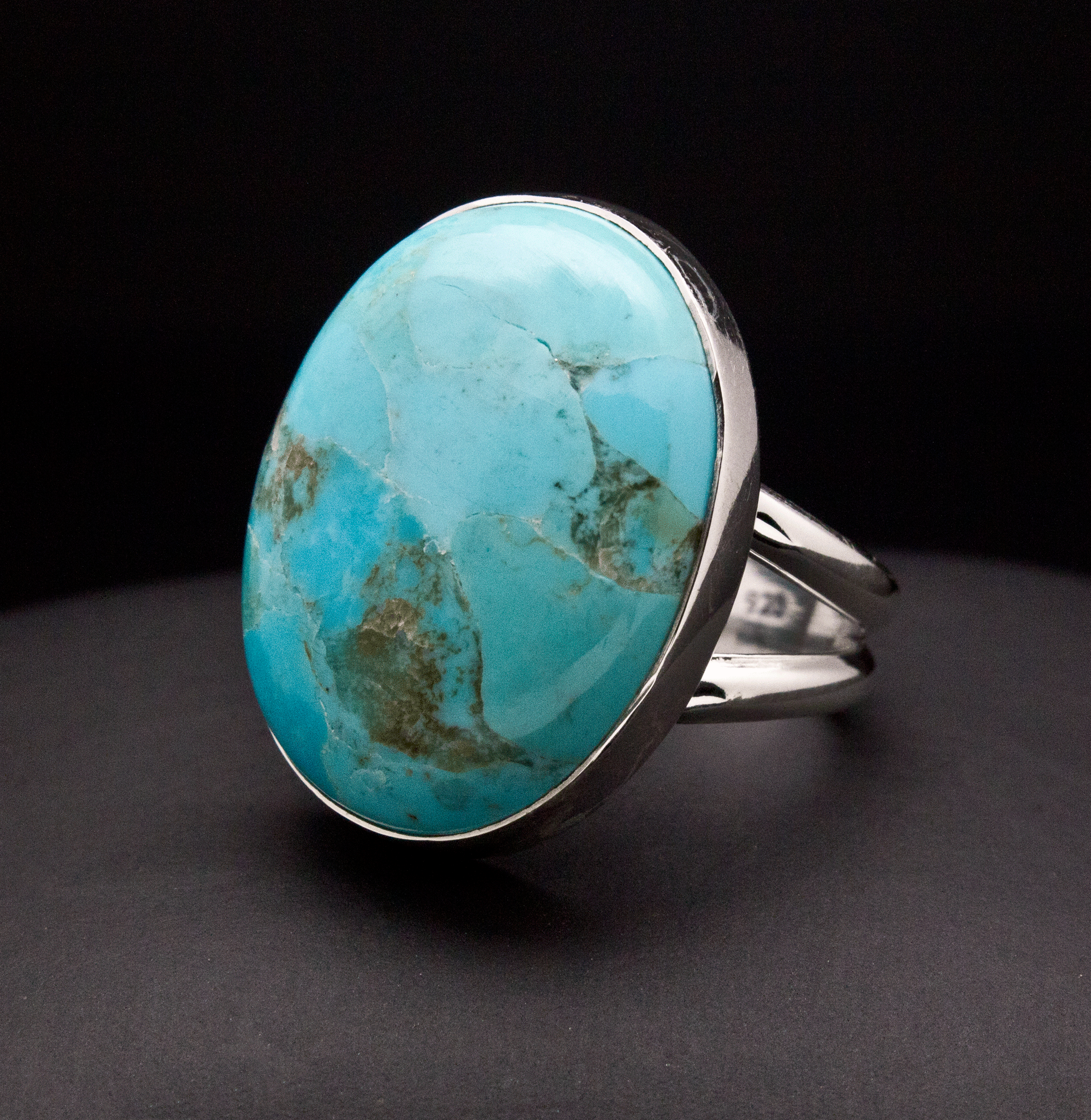Sterling Silver Kingman Turquoise Ring Size 7