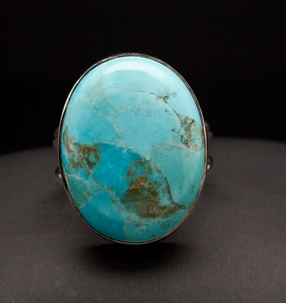 Sterling Silver Kingman Turquoise Ring Size 7