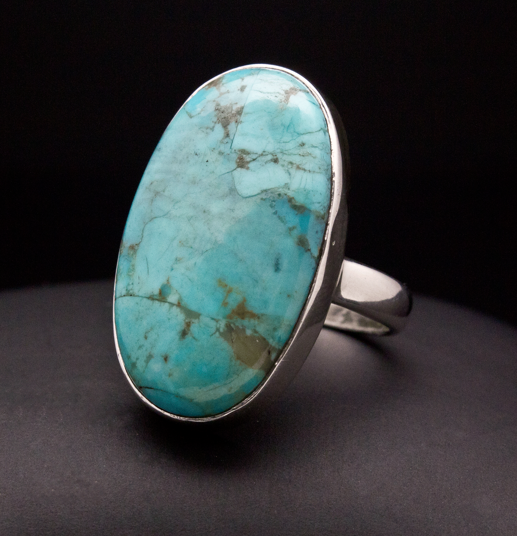 Sterling Silver Kingman Turquoise Ring Size 7