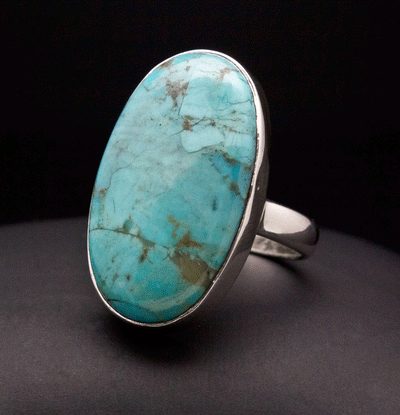 Sterling Silver Kingman Turquoise Ring Size 7