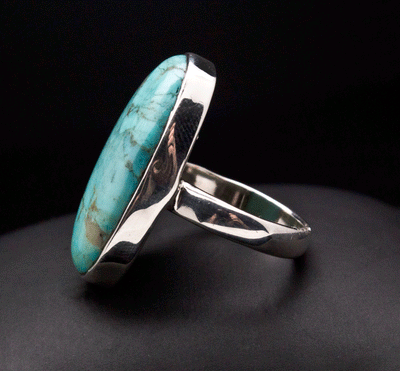 Sterling Silver Kingman Turquoise Ring Size 7