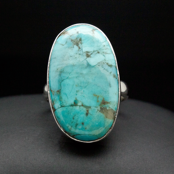 Sterling Silver Kingman Turquoise Ring Size 7