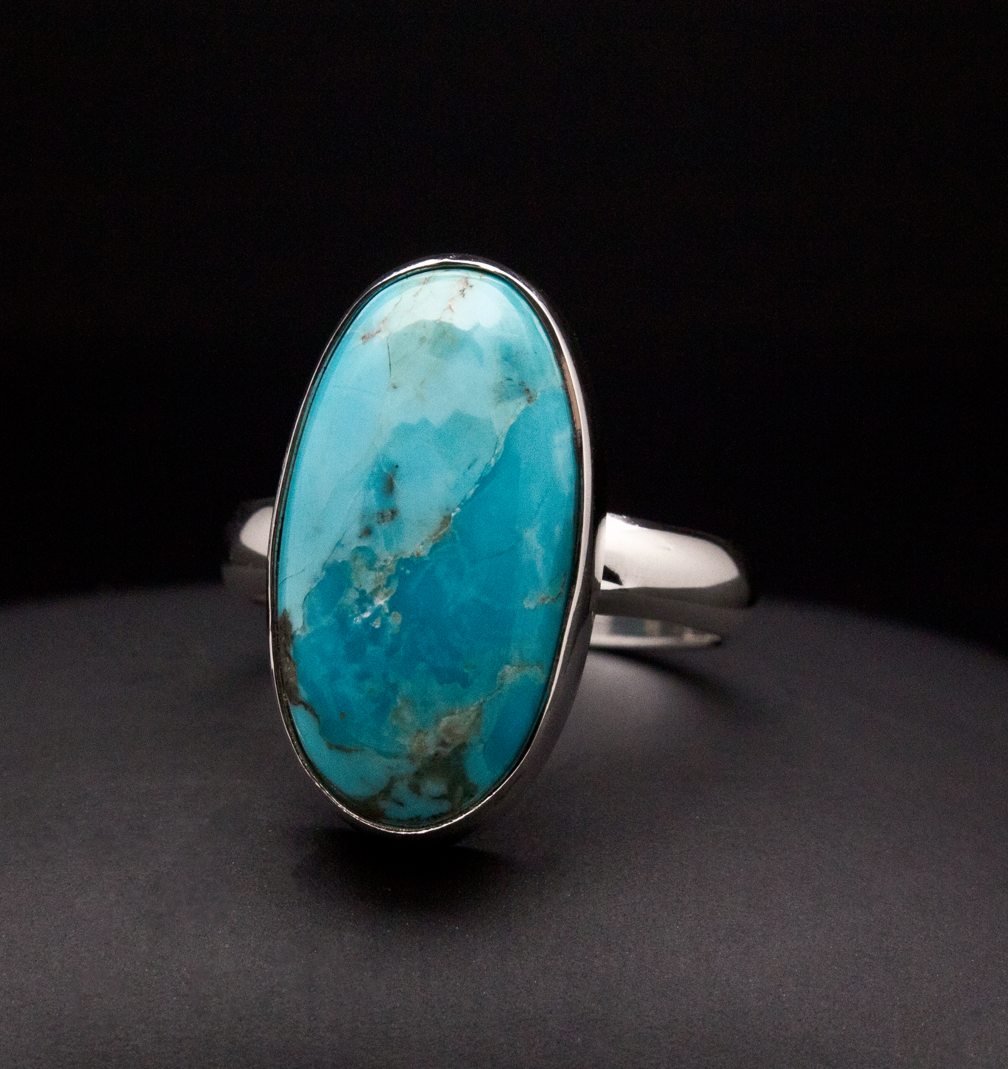 Sterling Silver Kingman Turquoise Ring Size 7