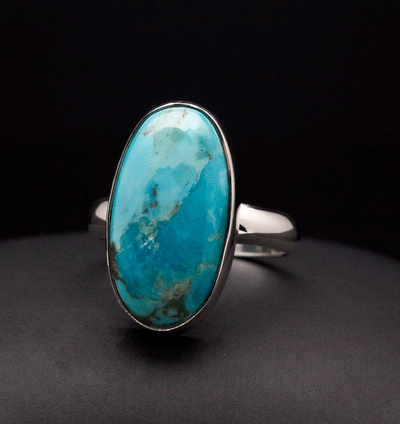 Sterling Silver Kingman Turquoise Ring Size 7