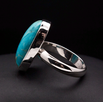 Sterling Silver Kingman Turquoise Ring Size 7