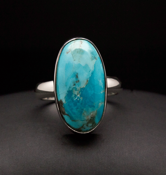 Sterling Silver Kingman Turquoise Ring Size 7