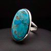 Sterling Silver Kingman Turquoise Ring Size 7