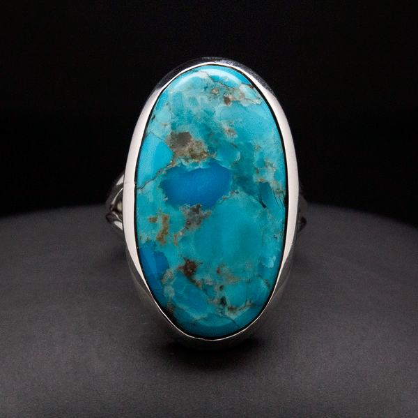 Sterling Silver Kingman Turquoise Ring Size 7