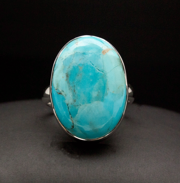 Sterling Silver Kingman Turquoise Ring Size 7