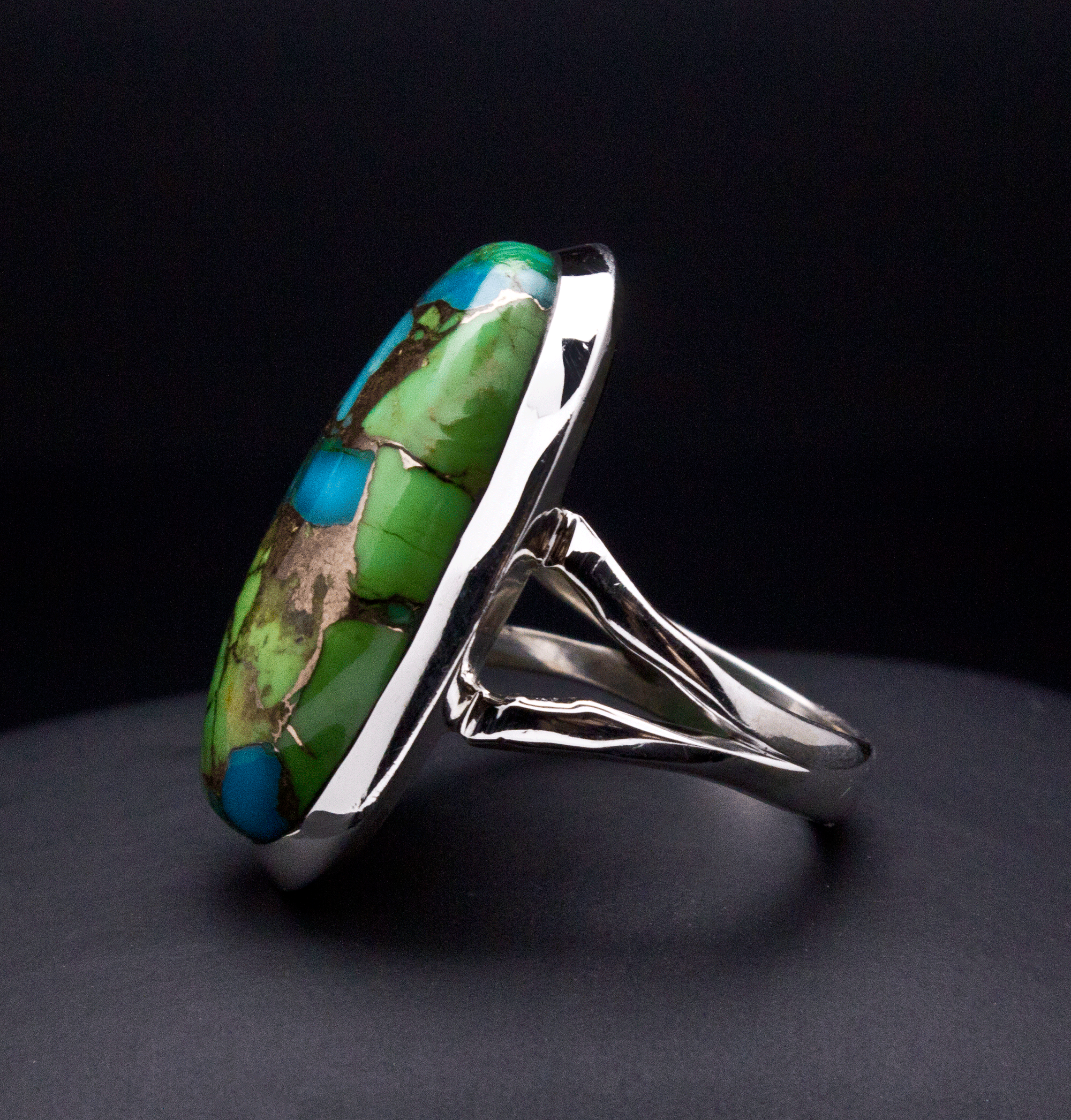 Sterling Silver Multi Color Turquoise Ring Size 7
