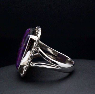 Sterling SIlver Copper Purple Turquoise Ring SIze 8
