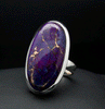 Sterling Silver Copper Purple Turquoise Ring Size 7