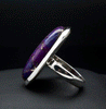 Sterling Silver Copper Purple Turquoise Ring Size 7