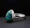 Sterling Silver Turquoise with Silver Inclusions Ring Size 6.5