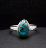 Sterling Silver Turquoise with Silver Inclusions Ring Size 6.5