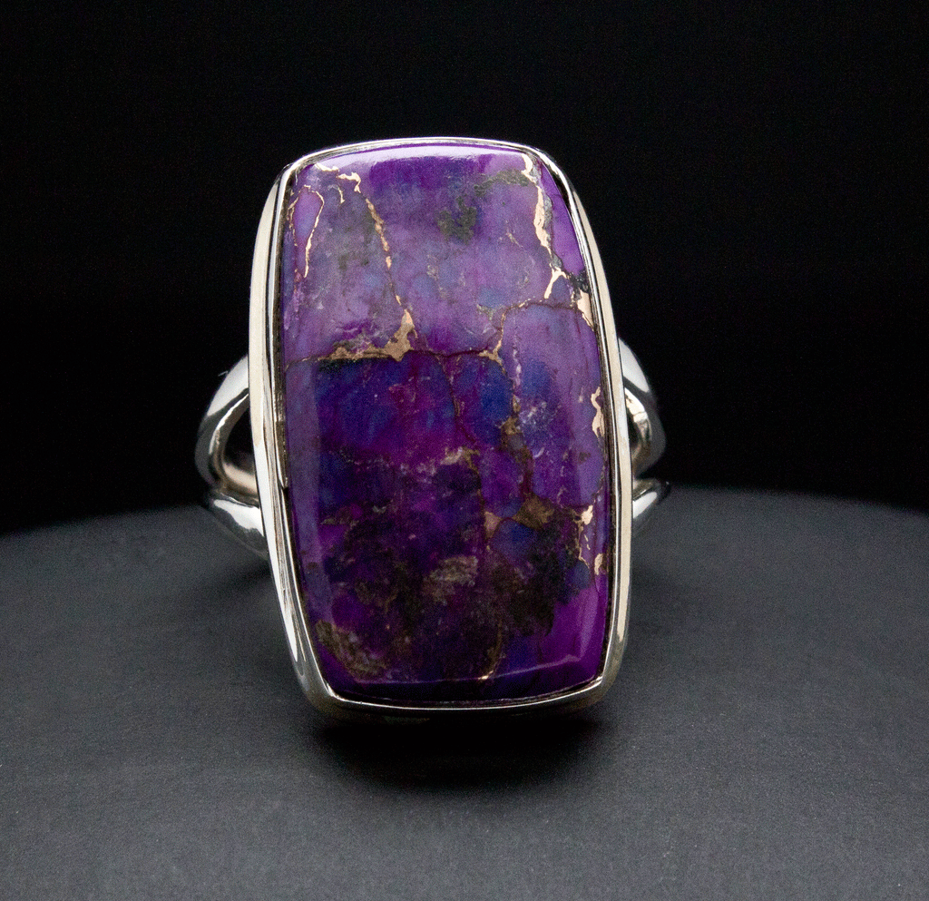 Sterling Silver Copper Purple Turquoise Ring Size 7