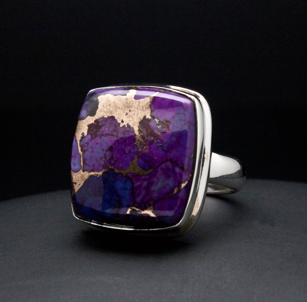 Sterling Silver Copper Purple Turquoise Ring SIze 5