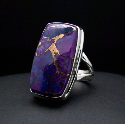 Sterling Silver Copper Purple Turquoise Ring Size 5