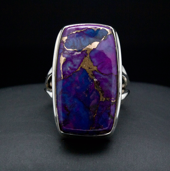 Sterling Silver Copper Purple Turquoise Ring Size 5