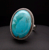 Sterling Silver Kingman Turquoise Ring Size 8