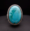 Sterling Silver Kingman Turquoise Ring Size 8