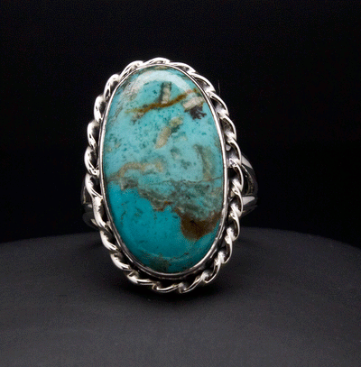 Sterling Silver Turquoise Ring Size 8