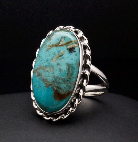 Sterling Silver Turquoise Ring Size 8