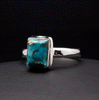 Sterling Silver Turquoise with Silver Inclusions Ring Size 8