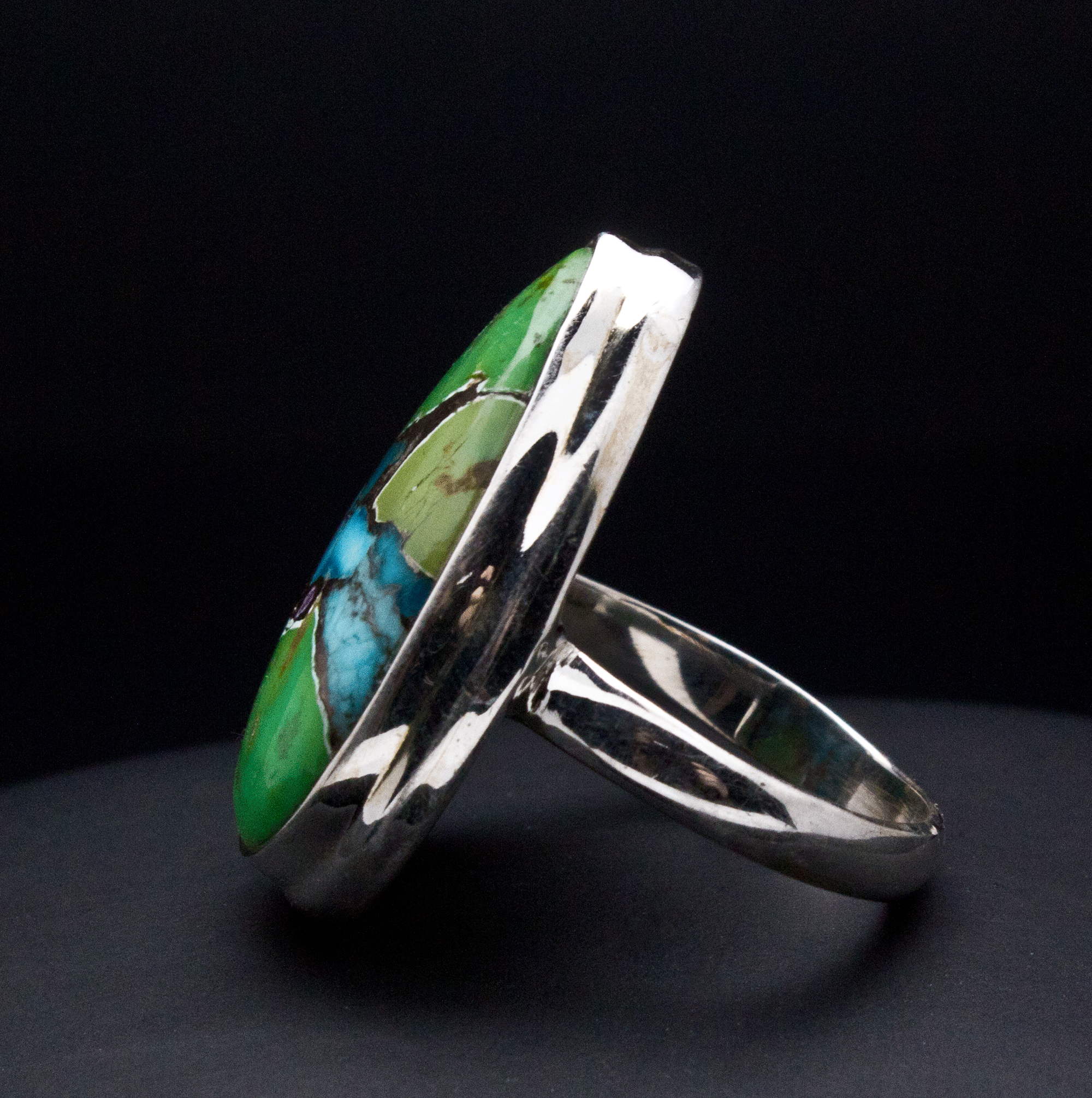 Sterling Silver Multi Color Turquoise Ring Size 7
