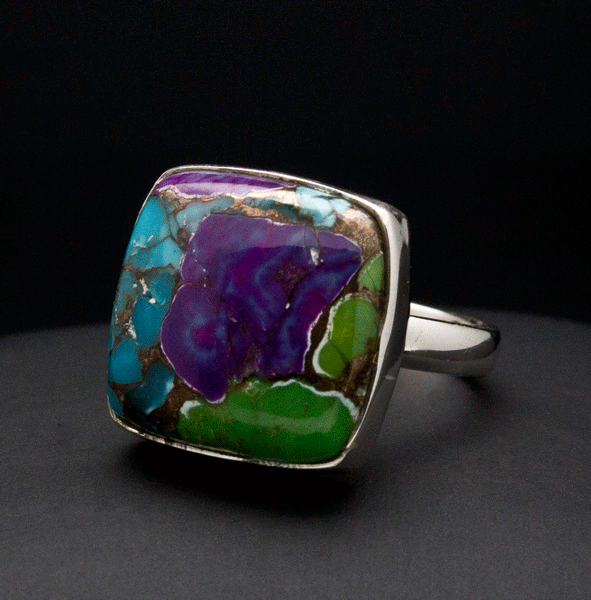 Sterling Silver Multi Color Turquoise Ring SIze 7