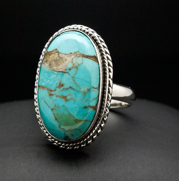 Sterling Silver Turquoise Ring Size 10