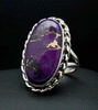 Sterling Silver Copper Purple Turquoise Ring Size 6