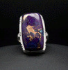 Sterling Silver Copper Purple Turquoise Ring SIze 6