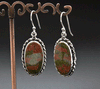 Sterling Silver Unakite Earrings