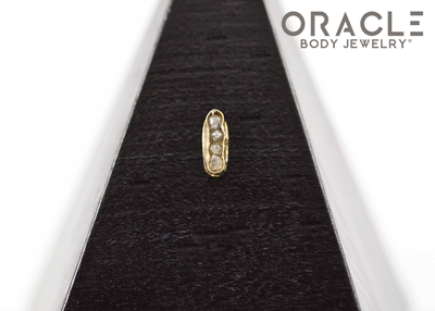 14k Channel Set Diamond Threadless Gold End