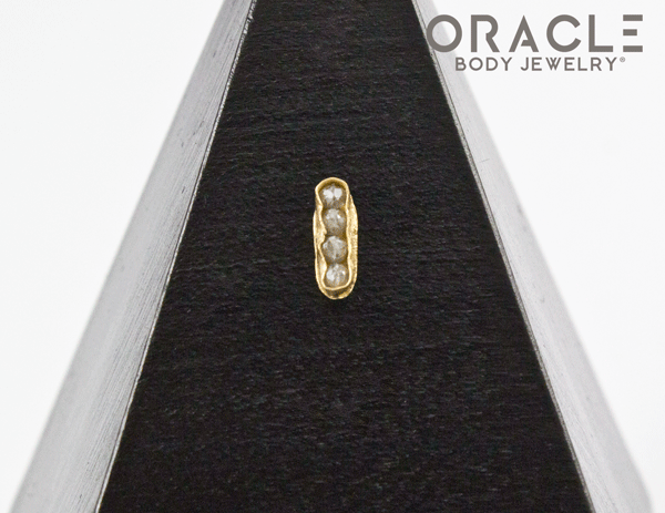 14k Channel Set Diamond Threadless Gold End