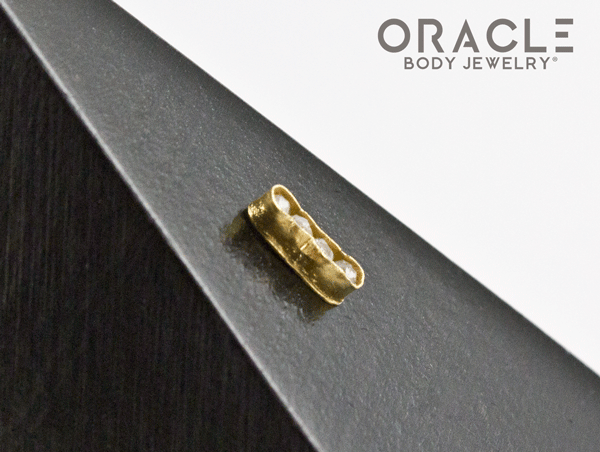 14k Channel Set Diamond Threadless Gold End