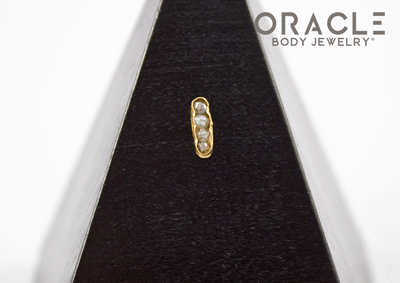 14k Channel Set Diamond Threadless Gold End