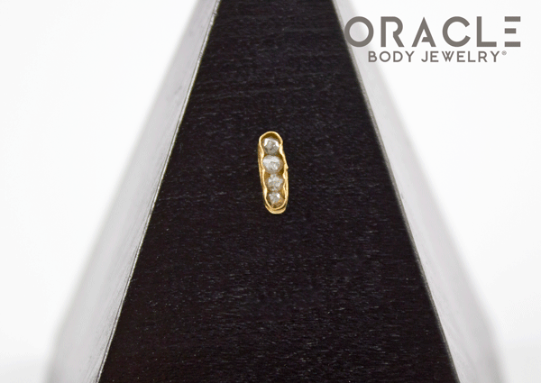 14k Channel Set Diamond Threadless Gold End