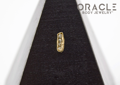 14k Channel Set Diamond Threadless Gold End