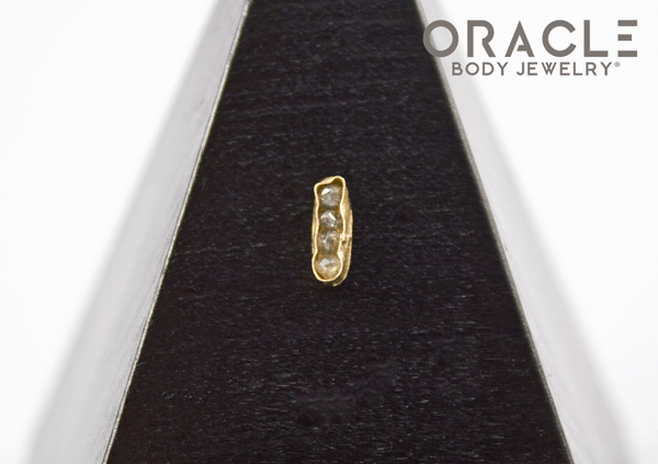 14k Channel Set Diamond Threadless Gold End